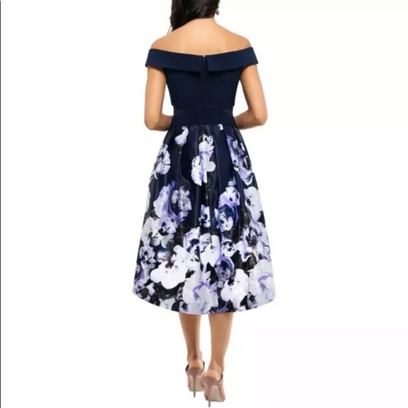 Xscape women’s floral high-low party midi dress - Picture 2 of 5